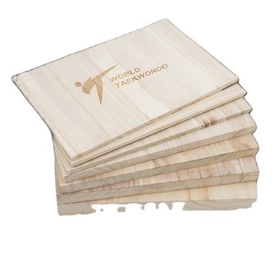 Logo personnalisé Paulownia Taekwondo Boards en bois avec une taille de 225x300mm